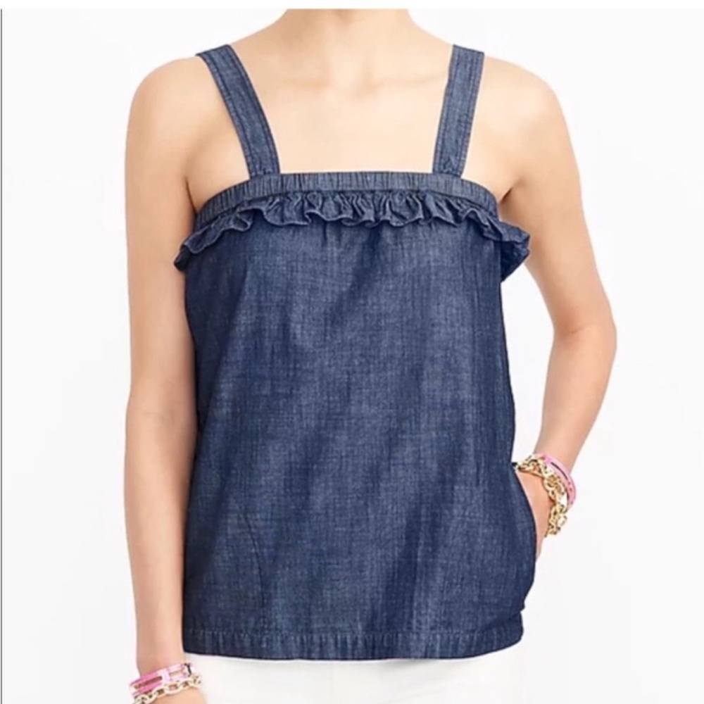 J. Crew‎ Factory Denim Chambray Tank Top women’s size 0